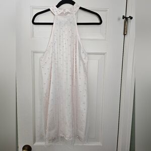 Lulus White Halter Dress with Pearl Accents
